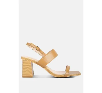 Womens Kirk Elasticated Gussets Block Heel Sandals