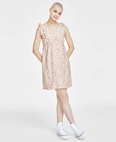 Bcx Juniors' Sleeveless Floral Tie-Strap Dress