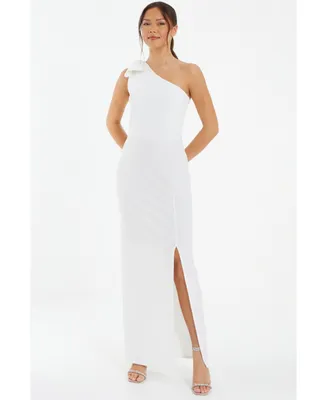 Quiz Women's One-Shoulder Bow Detail Maxi Dress