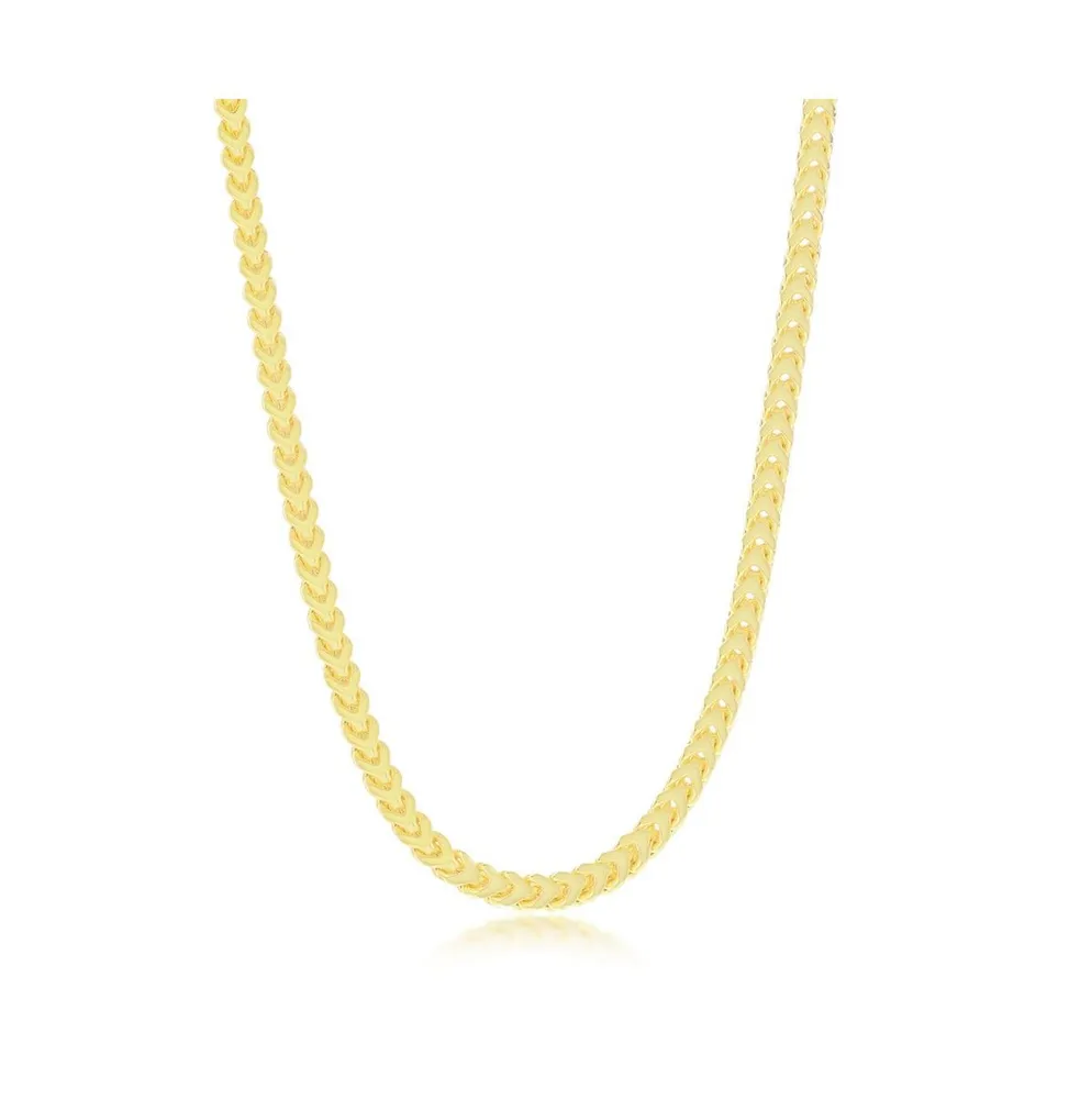 Franco Chain 3mm Sterling Silver or Gold Plated Over 24" Necklace