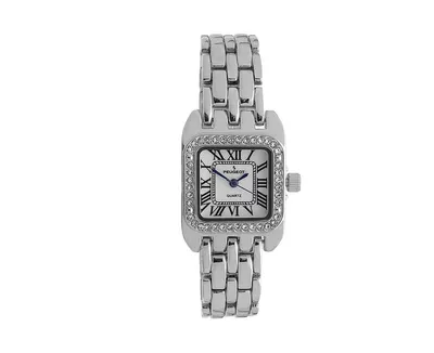 Peugeot Women's Silver Tank Panther Silver-Tone Strap Link Bracelet Watch