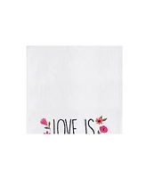 Love Is Patient & Kind Embroidered Cotton Flour Sack Kitchen Towel