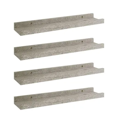 Wall Shelves 4 pcs Concrete Gray 15.7"x3.5"x1.2"