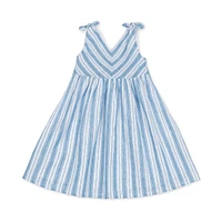 Hope & Henry Girls' Sleeveless Bow Shoulder Swing Dress