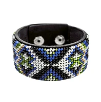 Bead embroidery kit on artificial leather Bracelet - Assorted Pre