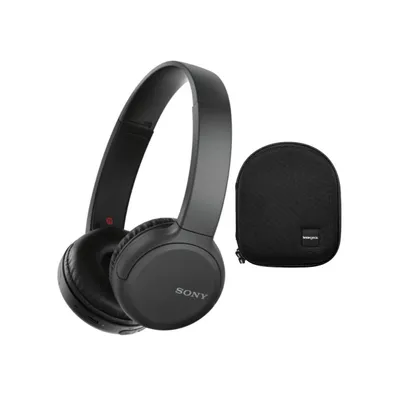 Sony Wh-CH510 Wireless On-Ear Headphones (Black) with Hardshell Case Bundle