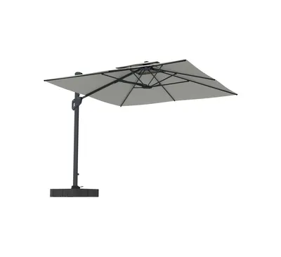 Mondawe 10ft Square Offset Cantilever Outdoor Patio Umbrella with Included Base