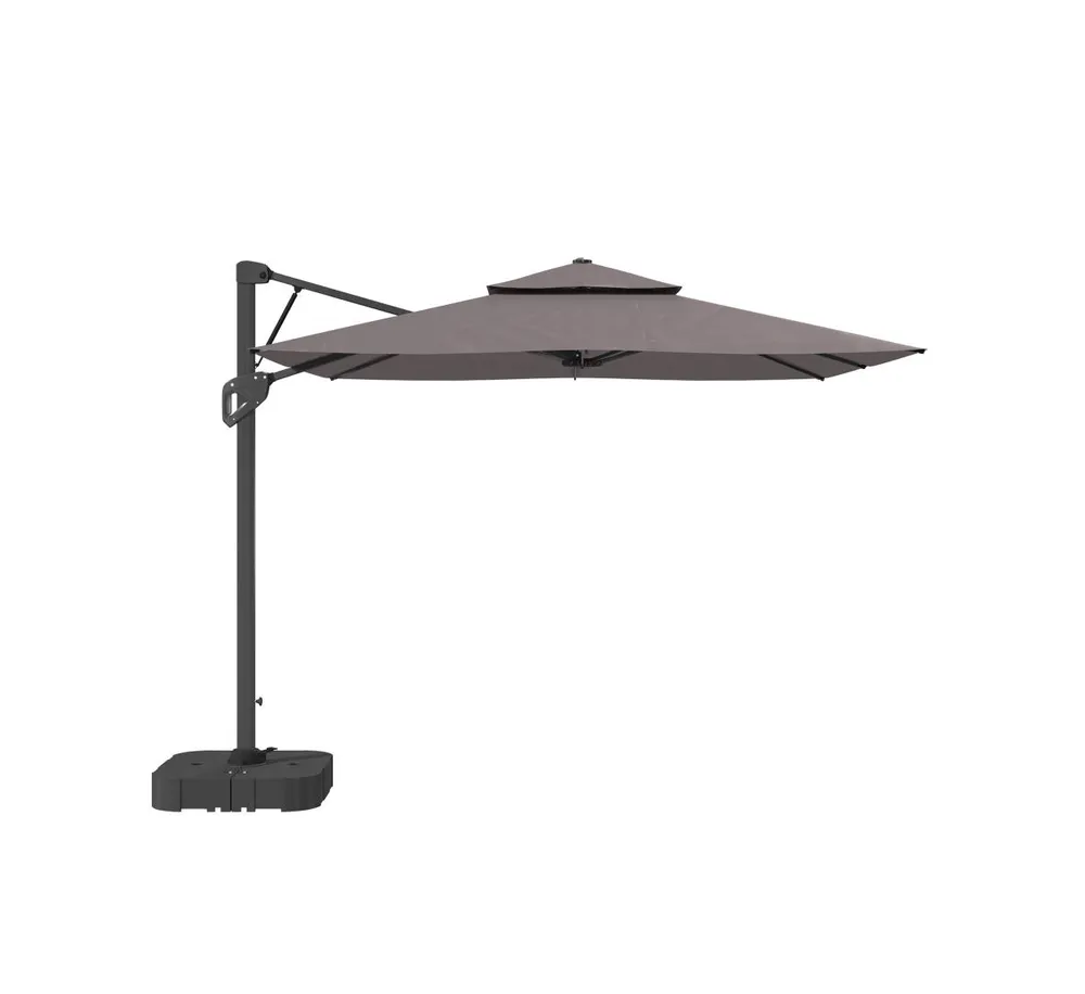 Mondawe 10ft Square Offset Cantilever Outdoor Patio Umbrella with Included Base