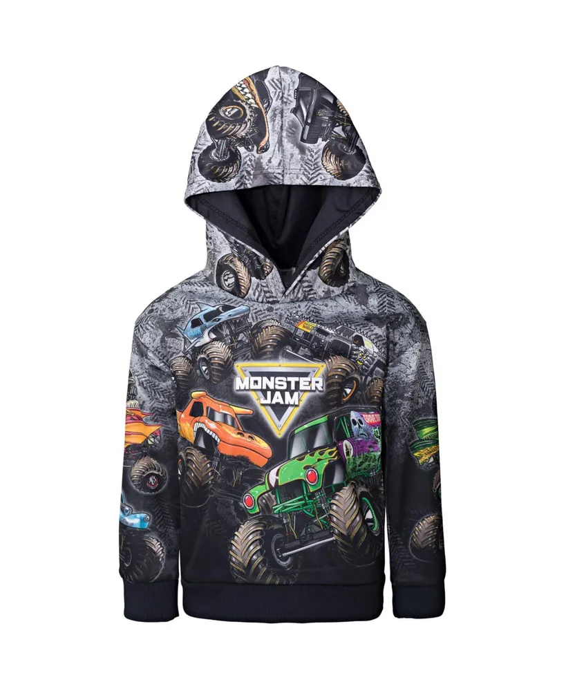 Monster Jam Zombie Grave Digger Megalodon Fleece Pullover Hoodie Toddler| Child Boys