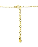 Giani Bernini Cubic Zirconia Bead Frame Pendant Necklace 18k Gold-Plated Sterling Silver, 16" + 2" extender, Created for Macy's