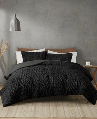 Madison Park Blair Ruched 3-Pc. Faux Fur Comforter Set, King/California King