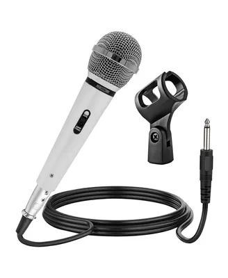 5 Core Microphone 1Pc Chrome Finish Professional Karaoke Dynamic Xlr Wired Mic w On/Off Switch Pop Filter Cardioid Unidirectional Pickup -Pm 111 Ch
