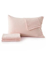 Premium Comforts Heathered Melange T-shirt Jersey Knit Cotton Blend Piece Sheet Set