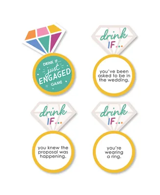 Drink If Game - Just Engaged - Colorful - Engagement Party Game - 24 Count - Assorted Pre