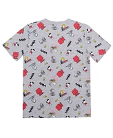 Peanuts Big Boys All Over Print Short Sleeve Graphic T-shirt