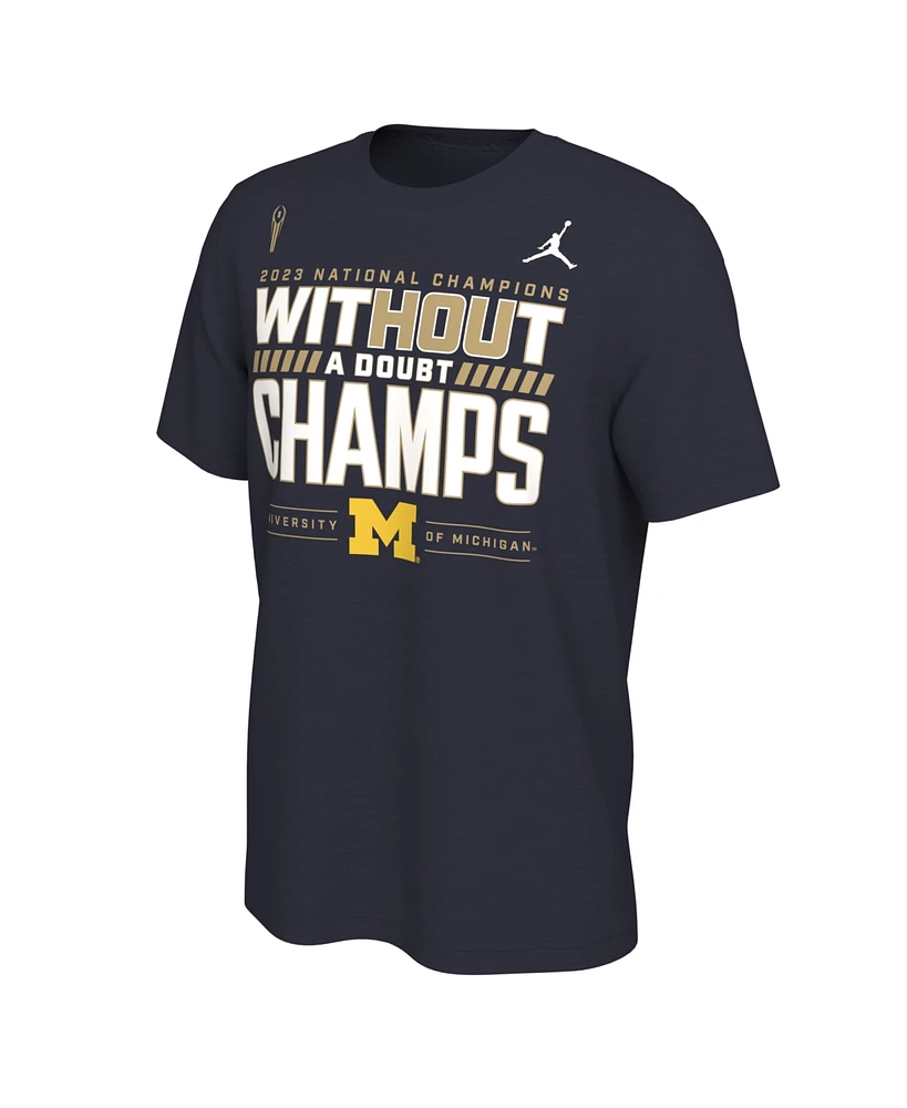 Men's Navy Michigan Wolverines College Football Playoff 2023 National Champions Locker Room T-shirt