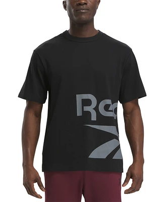 Reebok Men's Regular-Fit Side Vector Logo Graphic T-Shirt