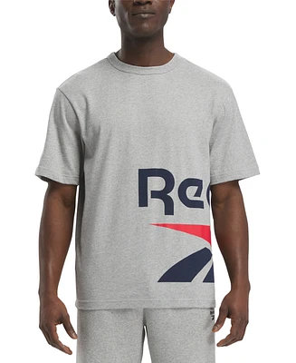 Reebok Men's Regular-Fit Side Vector Logo Graphic T-Shirt