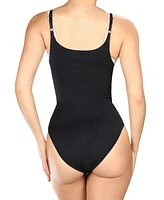 MeMoi Women's Braless Sculpted Shapewear Bodysuit with Brief