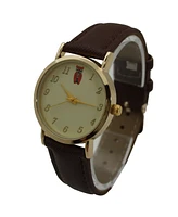 Olivia Pratt Beige Textured Leather Owl Face Women Watch