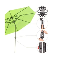 11 Ft 3 Tier Patio Umbrella with Protective Cover Crank Push to Tilt Outdoor