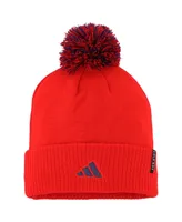 Men's adidas Red Washington Capitals Cold.rdy Cuffed Knit Hat with Pom
