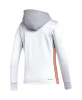 Women's adidas White Philadelphia Flyers Refresh Skate Lace Aeroready Pullover Hoodie