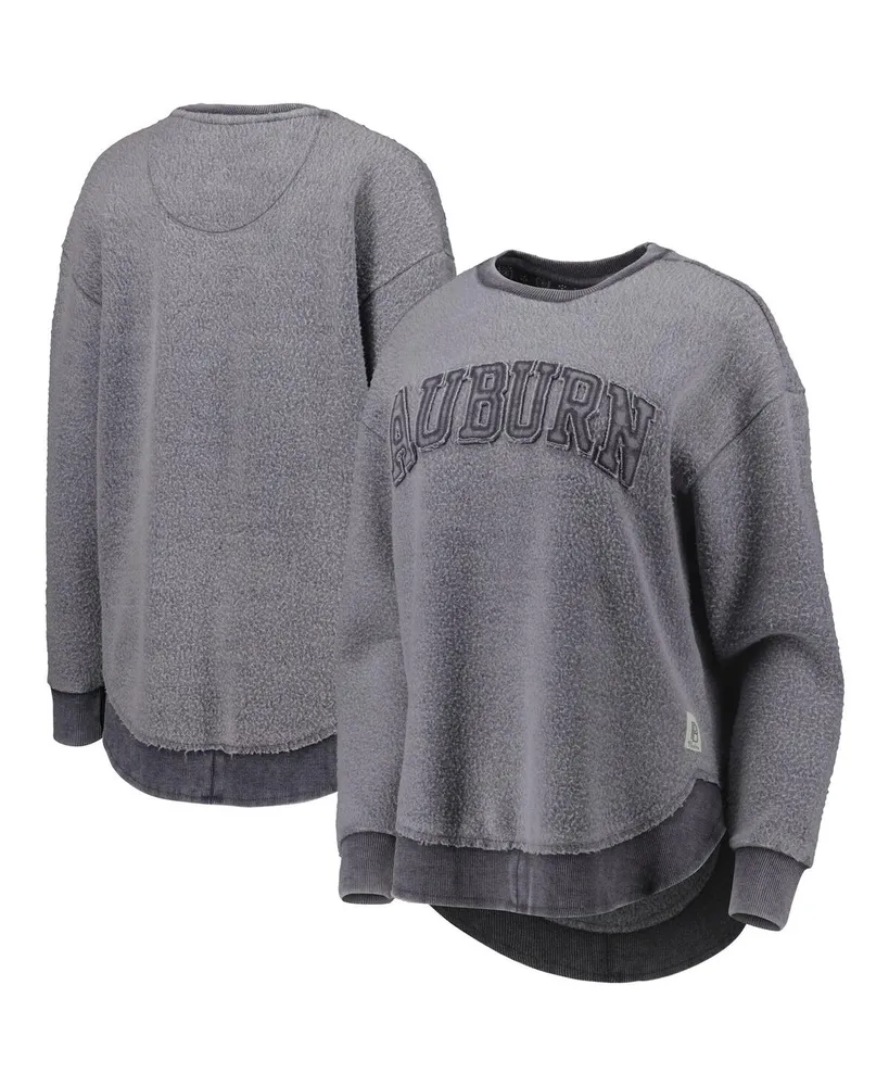 Women's Pressbox Navy Distressed Auburn Tigers Ponchoville Pullover Sweatshirt