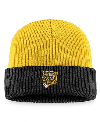 Men's Fanatics Gold, Black Distressed Boston Bruins Heritage Vintage-Like Cuffed Knit Hat