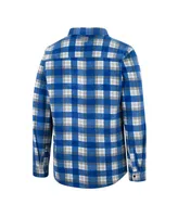 Men's Colosseum Royal, White Boise State Broncos Ellis Plaid Full-Snap Shirt Jacket