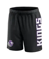 Men's Fanatics Black Sacramento Kings Post Up Mesh Shorts