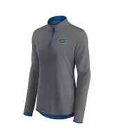 Women's Fanatics Gray Florida Gators Corner Quarter-Zip Top