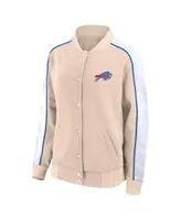 Women's Fanatics Tan Buffalo Bills Lounge Full-Snap Varsity Jacket