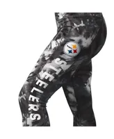 Women's Msx by Michael Strahan Black Pittsburgh Steelers Aubrey Tie-Dye Leggings