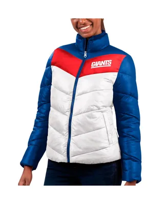 Women's G-iii 4Her by Carl Banks White, Royal New York Giants Star Quilted Full-Zip Jacket