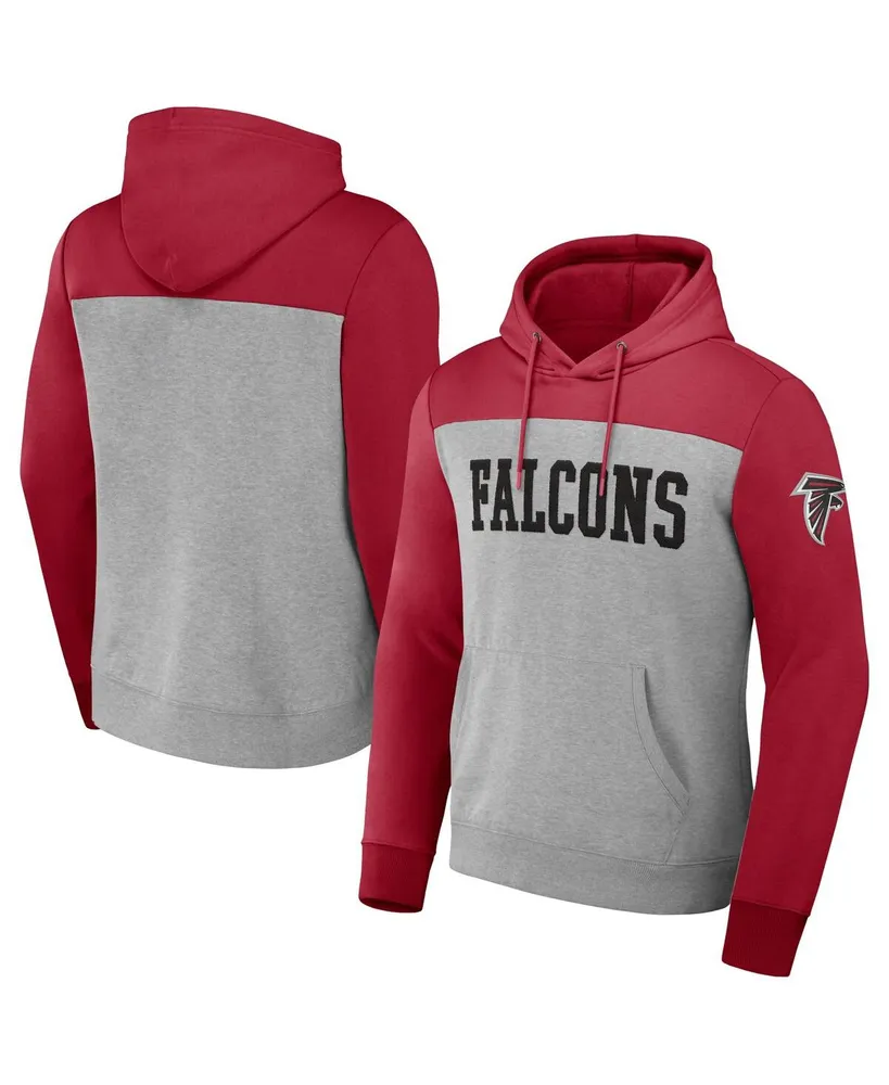 Men's Nfl x Darius Rucker Collection by Fanatics Heather Gray Atlanta Falcons Color Blocked Pullover Hoodie