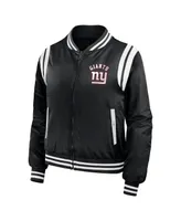 Women's Wear by Erin Andrews Black New York Giants Full-Zip Bomber Jacket