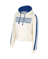 Women's Colosseum Cream Kentucky Wildcats Perfect Date Cropped Pullover Hoodie