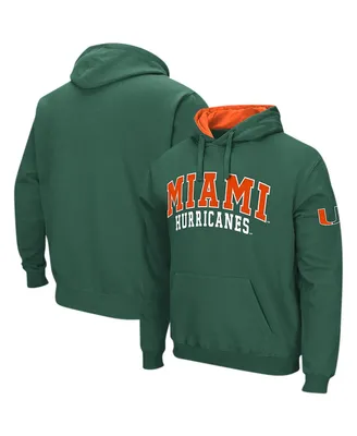 Men's Colosseum Green Miami Hurricanes Double Arch Pullover Hoodie
