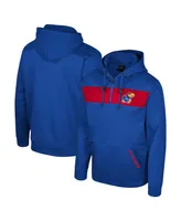 Men's Colosseum Royal Kansas Jayhawks Quarter-Zip Hoodie