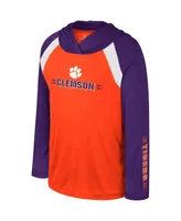 Big Boys Colosseum Orange Clemson Tigers Eddie Multi-Hit Raglan Long Sleeve Hoodie T-shirt