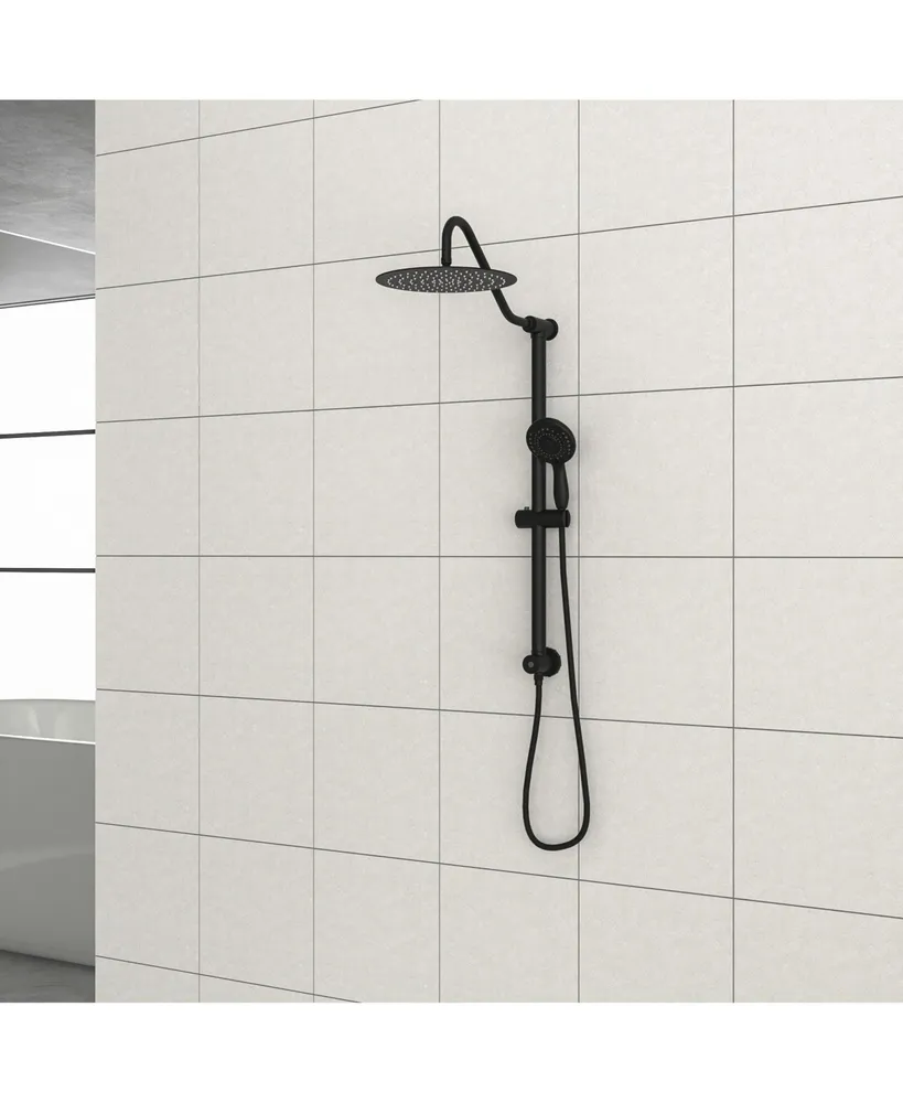 Streamdale Furniture Matte Black 10" Shower System with 5 Function Hand Shower