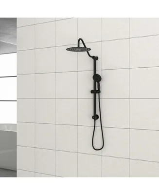 Simplie Fun 10 Inch Shower System With 5 Function Rain Hand Shower, 26.3" Slide Bar Shower Head Combo, Matte Black