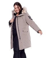 Alpine North Plus Size Laurentian Long Parka Winter With Faux Fur Hood