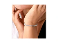 Round Cut Cubic Zirconia Tennis Bracelet with Round Cut Cubic Zirconia