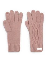 Muk Luks Women's Cozy Knit Gloves, Grey Heather, One Size