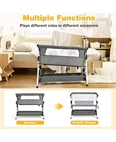 Adjustable Baby Bedside Crib with Large Storage