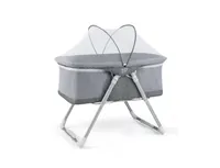 2-In-1 Baby Bassinet with Mattress and Net-Grey