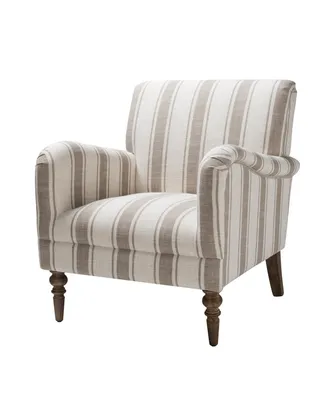 Erdahl Contemporary Arm Chair Stripe with wooden legs