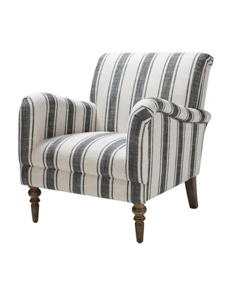 Erdahl Contemporary Arm Chair Stripe with wooden legs